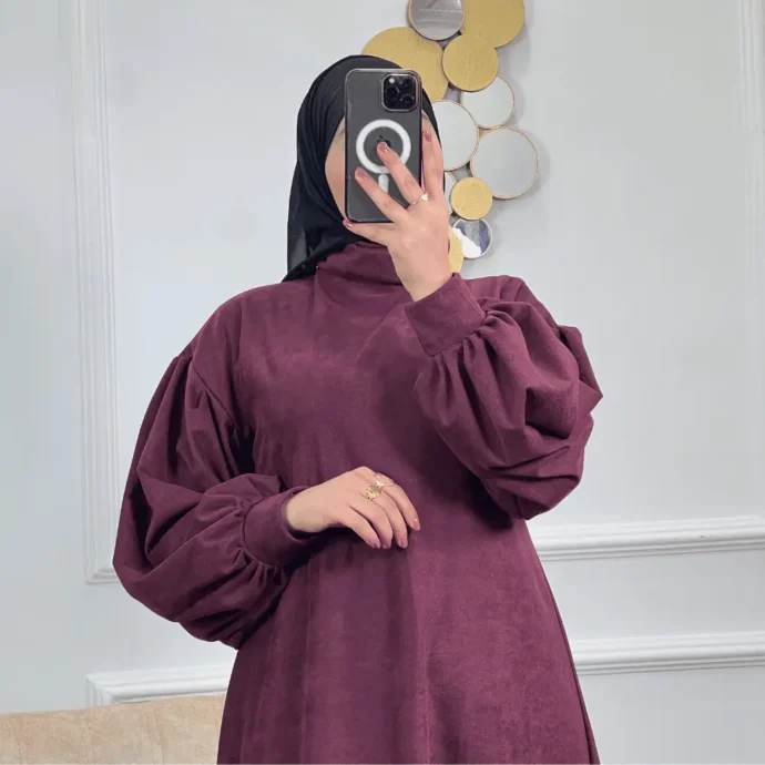 ⁦Robe hijab évasé⁩ - الصورة ⁦2⁩
