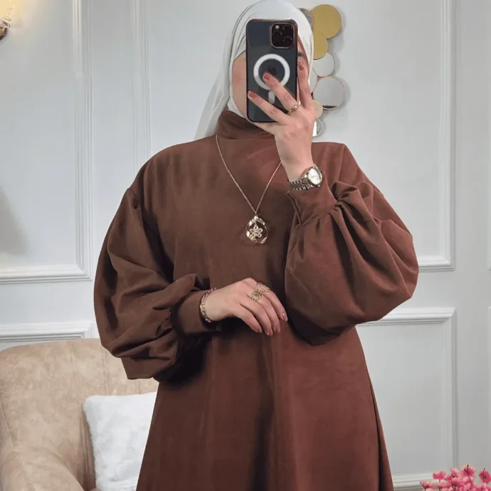⁦Robe hijab évasé⁩ - الصورة ⁦4⁩