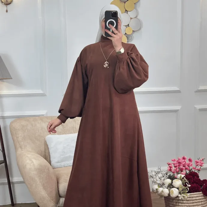 ⁦Robe hijab évasé⁩ - الصورة ⁦3⁩